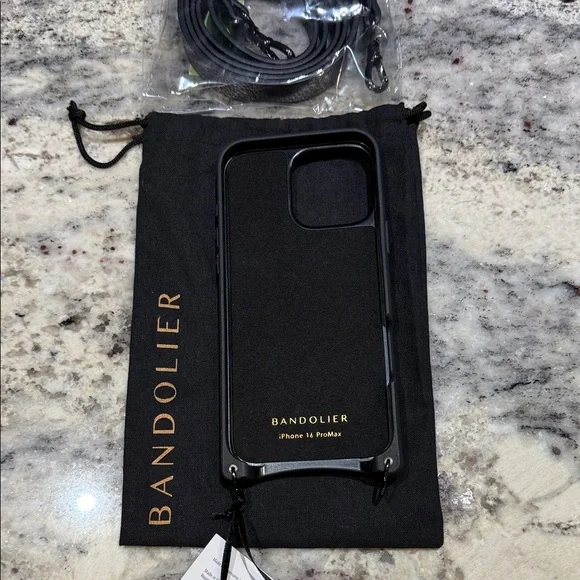 NEW with tags- Bandolier Black Phone Case with Strap - Picture 6 of 8